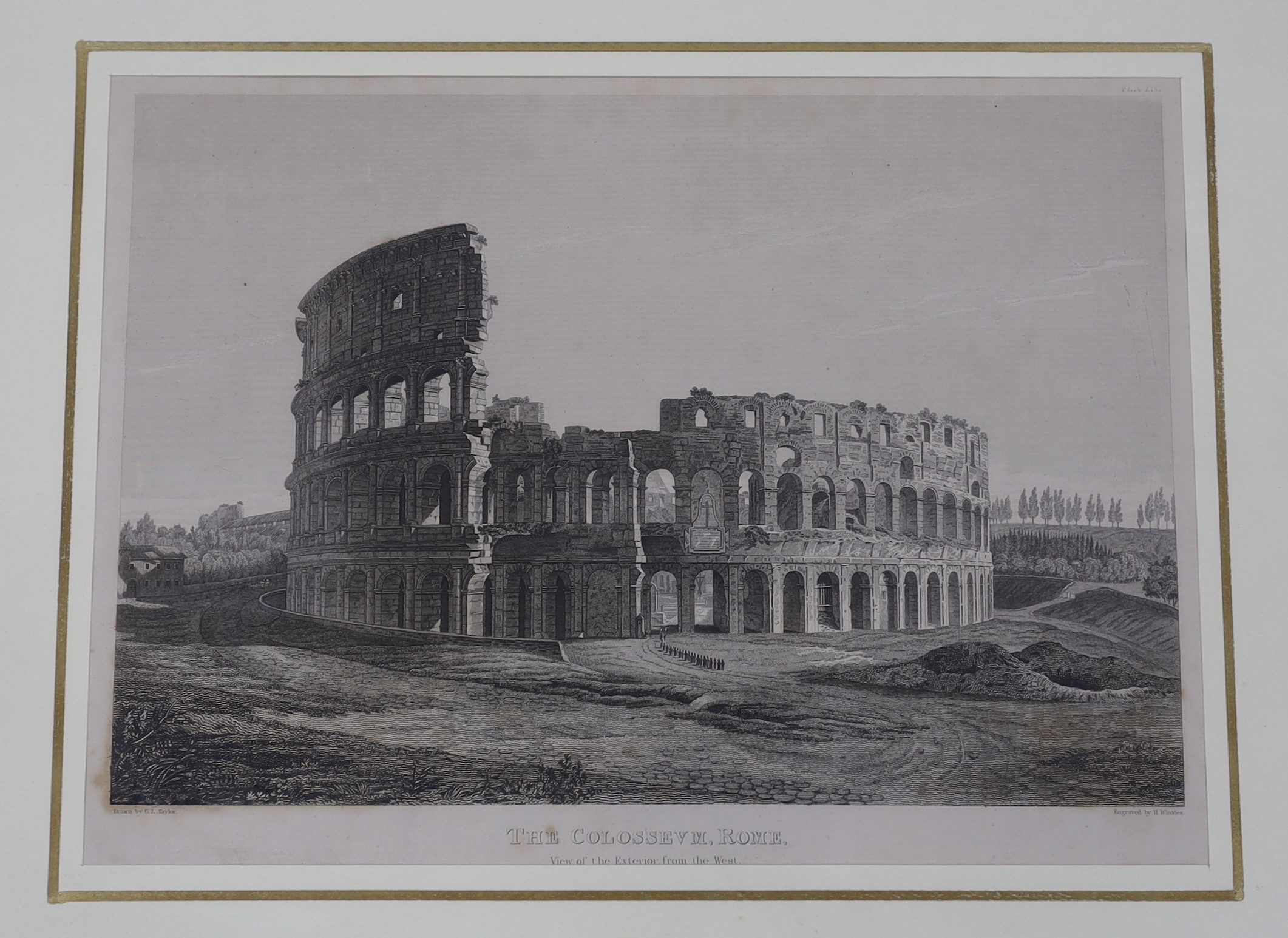 After G.L. Taylor (1788-1873), pair of engravings, 'The Colosseum, Rome' and 'Arch of Septimus Severus', Rome', 29 x 42cm